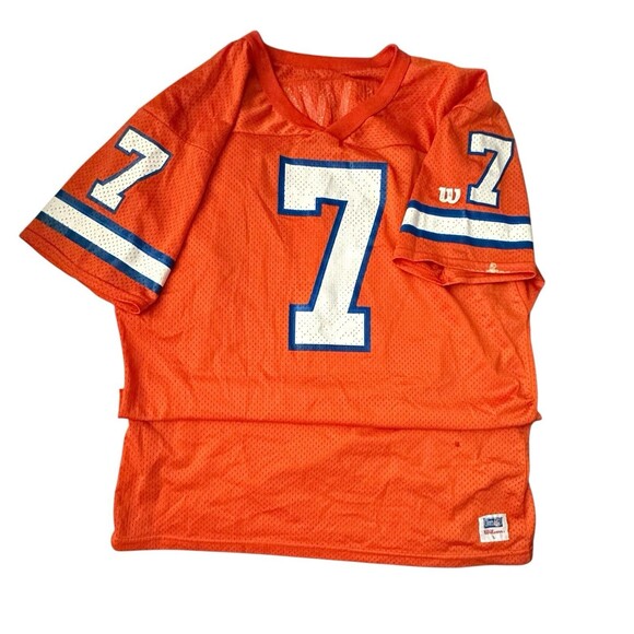 Denver Broncos John Elway Vintage #7 NFL Wilson Jersey USA Made Adult XL 1980s - Picture 3 of 12